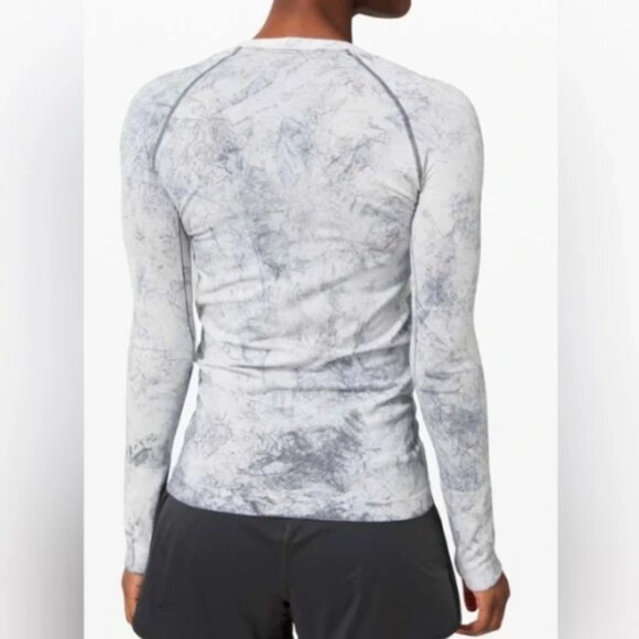 Lululemon Swiftly Tech Long Sleeve 2.0*, MultiDye Gray/White - Size 8 - Picture 4 of 10